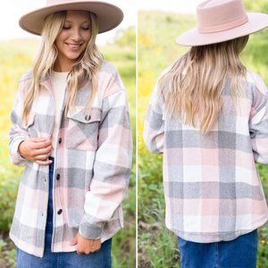 Plaid Oversized Flannel shirt Jacket Shacket